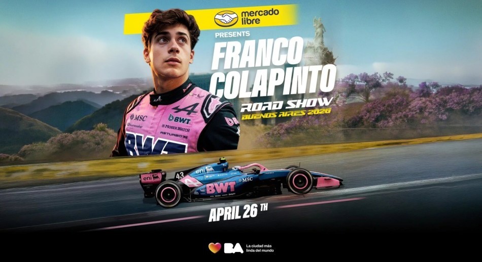 Colapinto traerá la Fórmula 1 a las calles de Buenos Aires con un Road Show en Palermo